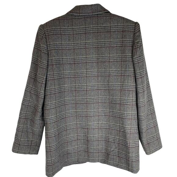 Vintage Sag Harbor plaid single button closure wool blend blazer size 10 - Picture 3 of 7